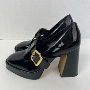 Vince Camuto Sz 6.5 Marocean Platform Mary Jane Buckled Heels Patent Leather